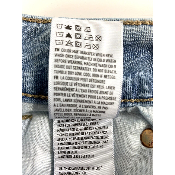 American Eagle‎ Cut Off Shorts Womens 8 Hi Rise Shortie Light Wash Denim Jean - Picture 6 of 8